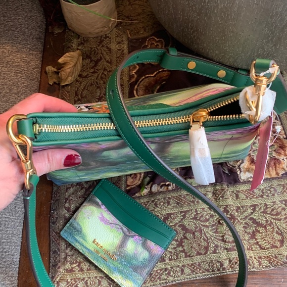 RARE🔥Authentic KATE SPADE Italian leather/coated canvas BAMBI DISNEY zip CROSBY - Picture 7 of 16